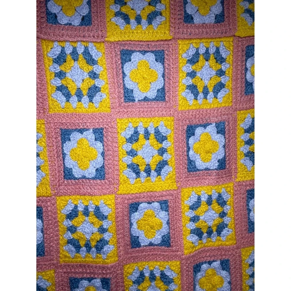 WeSC Crochet Sweater Vest Men S / Women M Granny Square Cottagecore Grandmacore